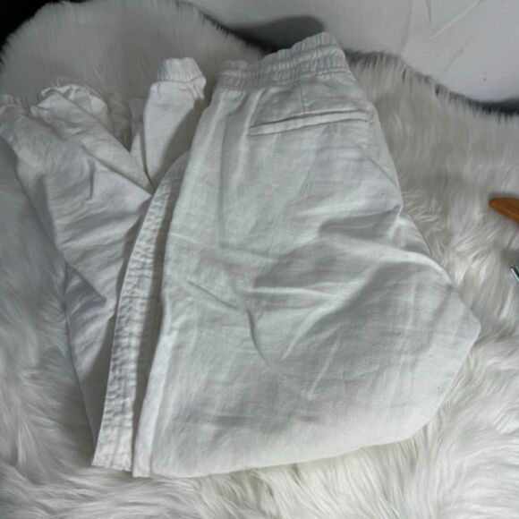 Athleta Cabo  White Linen Pants Sz 2P - Picture 9 of 9
